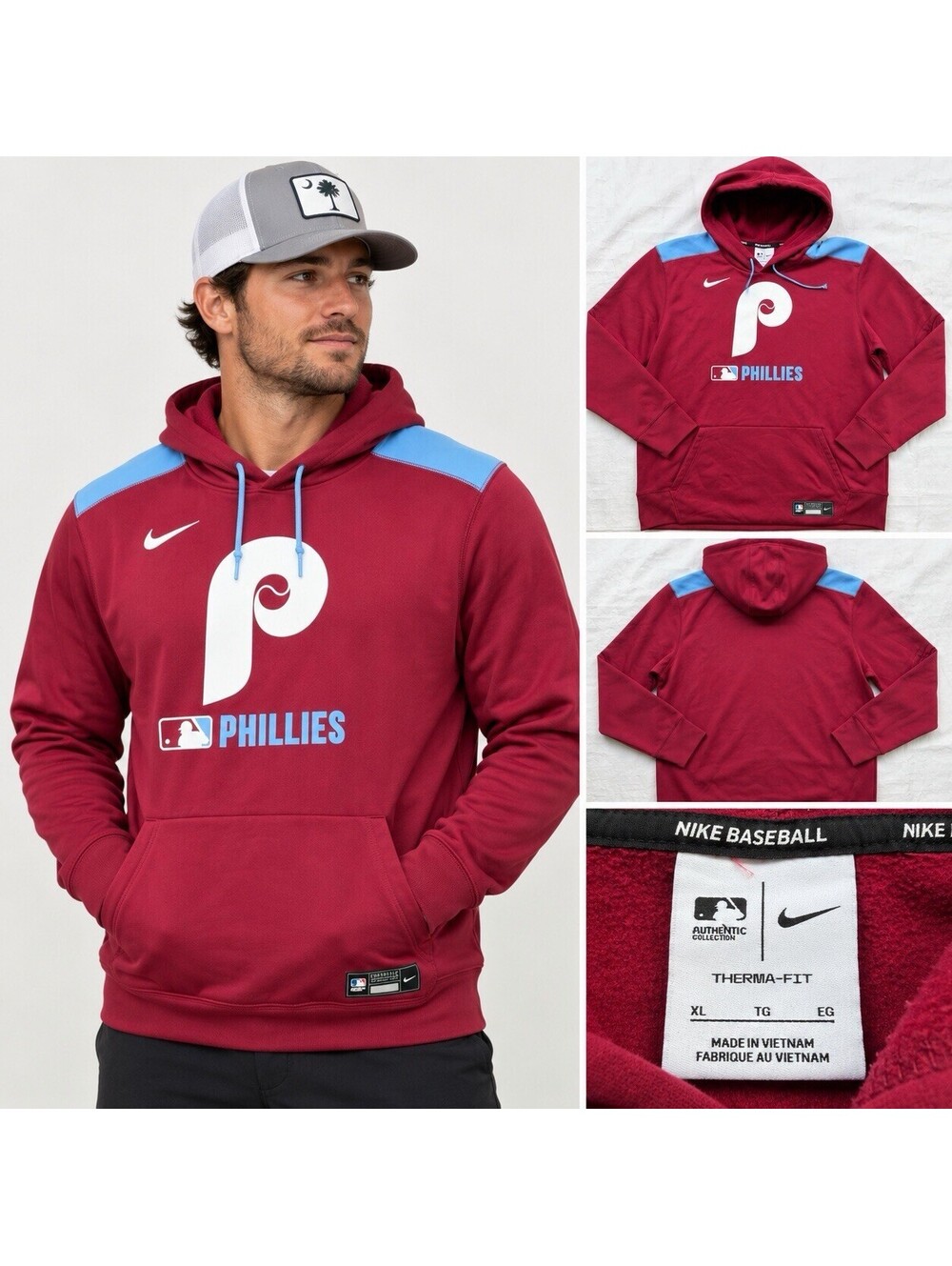 Nike Philadelphia Phillies Therma-FIT Hoodie Mens XL MLB Authentic Collection